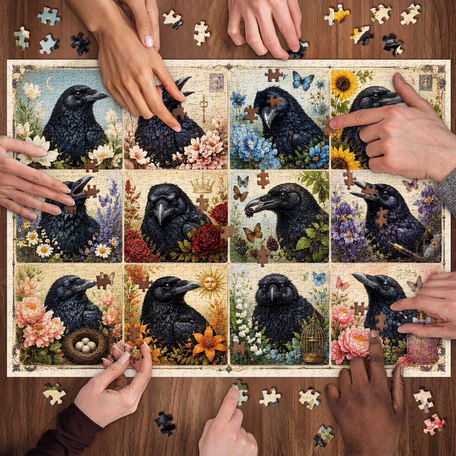 Garden Raven Art Jigsaw Puzzle 1000 Pieces