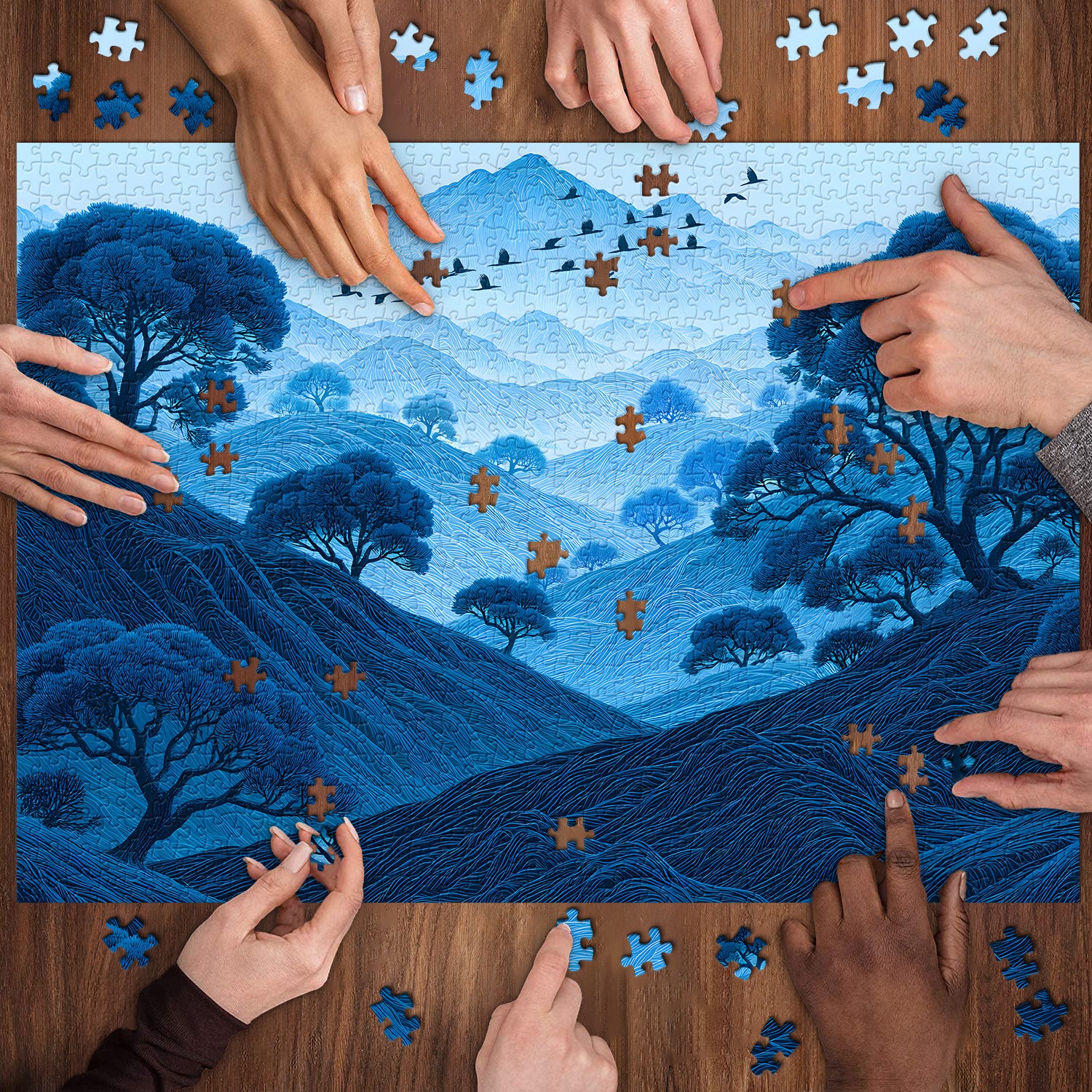 Blue Mist Mountains Jigsaw Puzzle 1000 Pieces