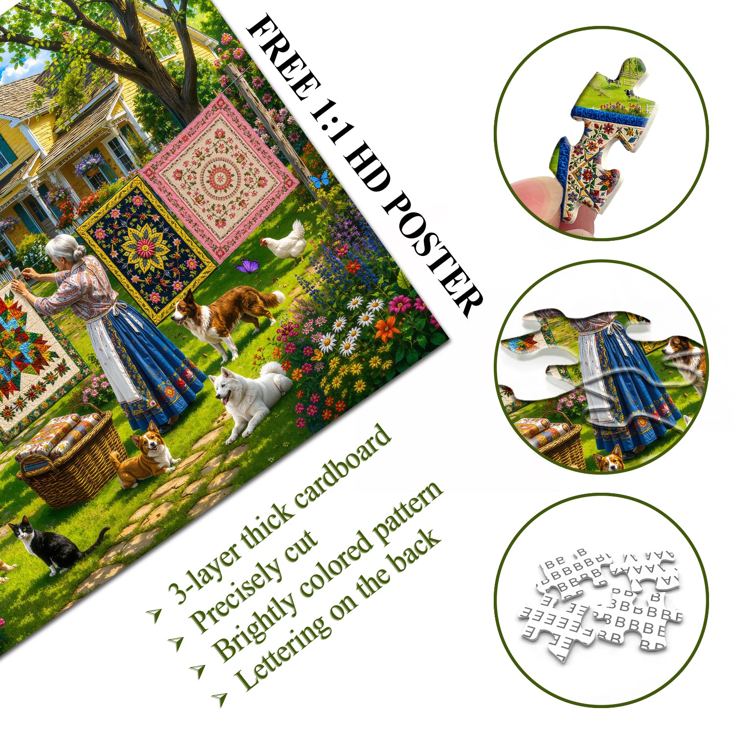 Farm Quilting Time Jigsaw Puzzle 1000 Pieces