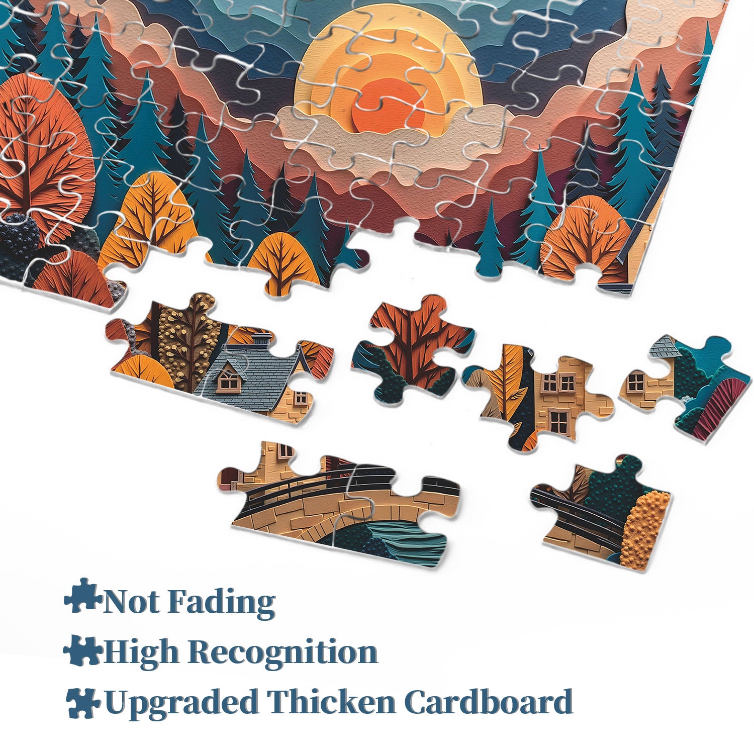 Golden Sunset Village Puzzle 1000 Teile