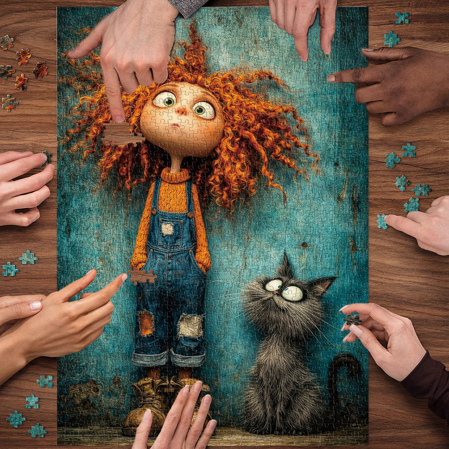 Teal Whimsy Jigsaw Puzzle 1000 Pieces