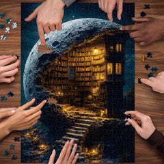 Mondbibliothek-Puzzle 1000 Teile