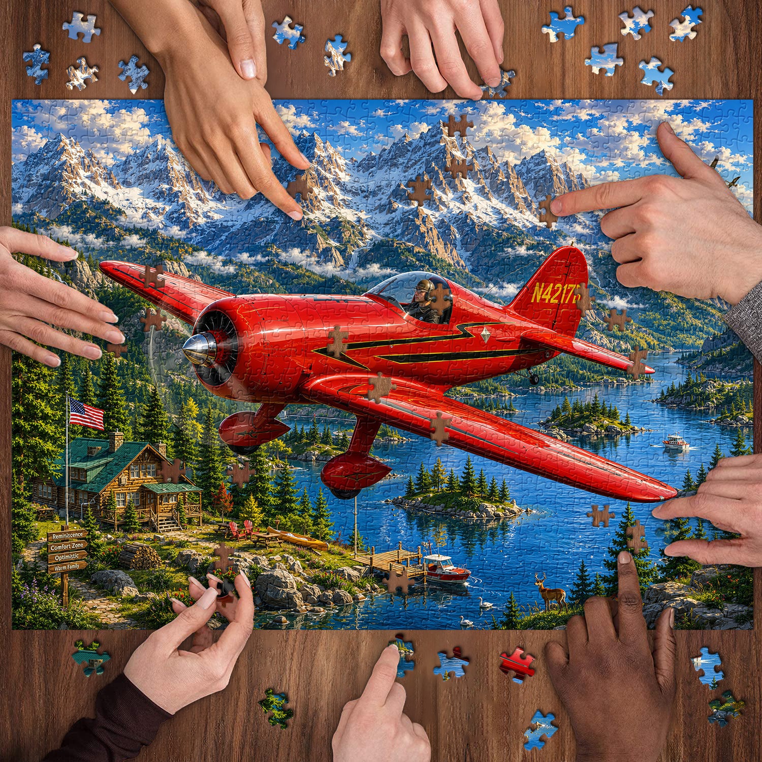 Mountain Sky Aviator Jigsaw Puzzle 1000 Pieces