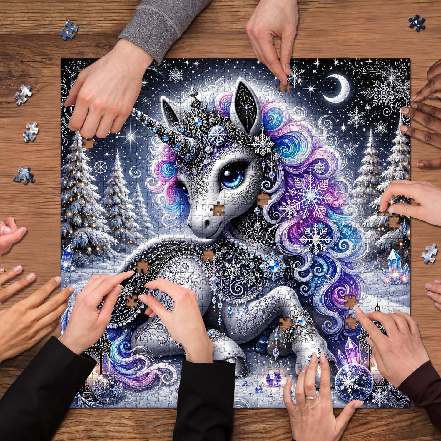 Starry Frost Unicorn Jigsaw Puzzle 1000 Pieces