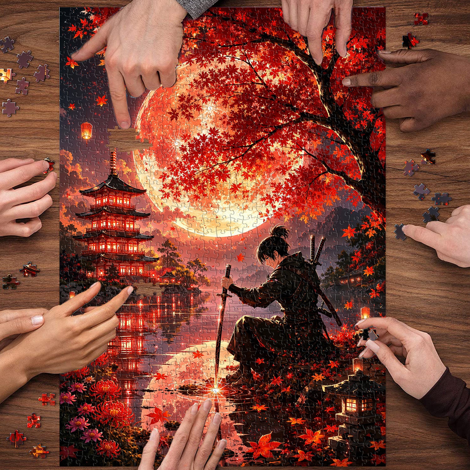 Maple Blade Glow Jigsaw Puzzle 1000 Pieces