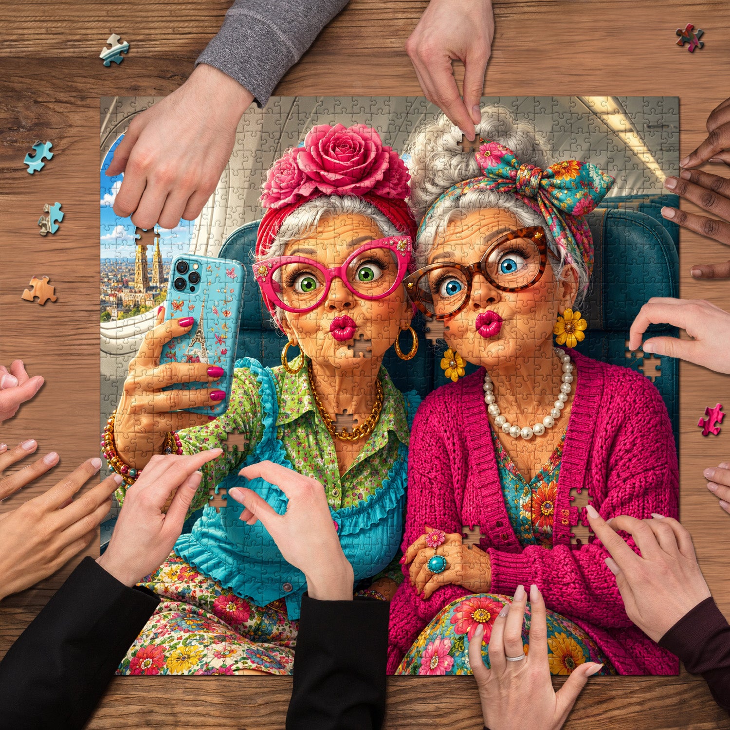 Happy Trip Selfies Jigsaw Puzzle 1000 Pieces