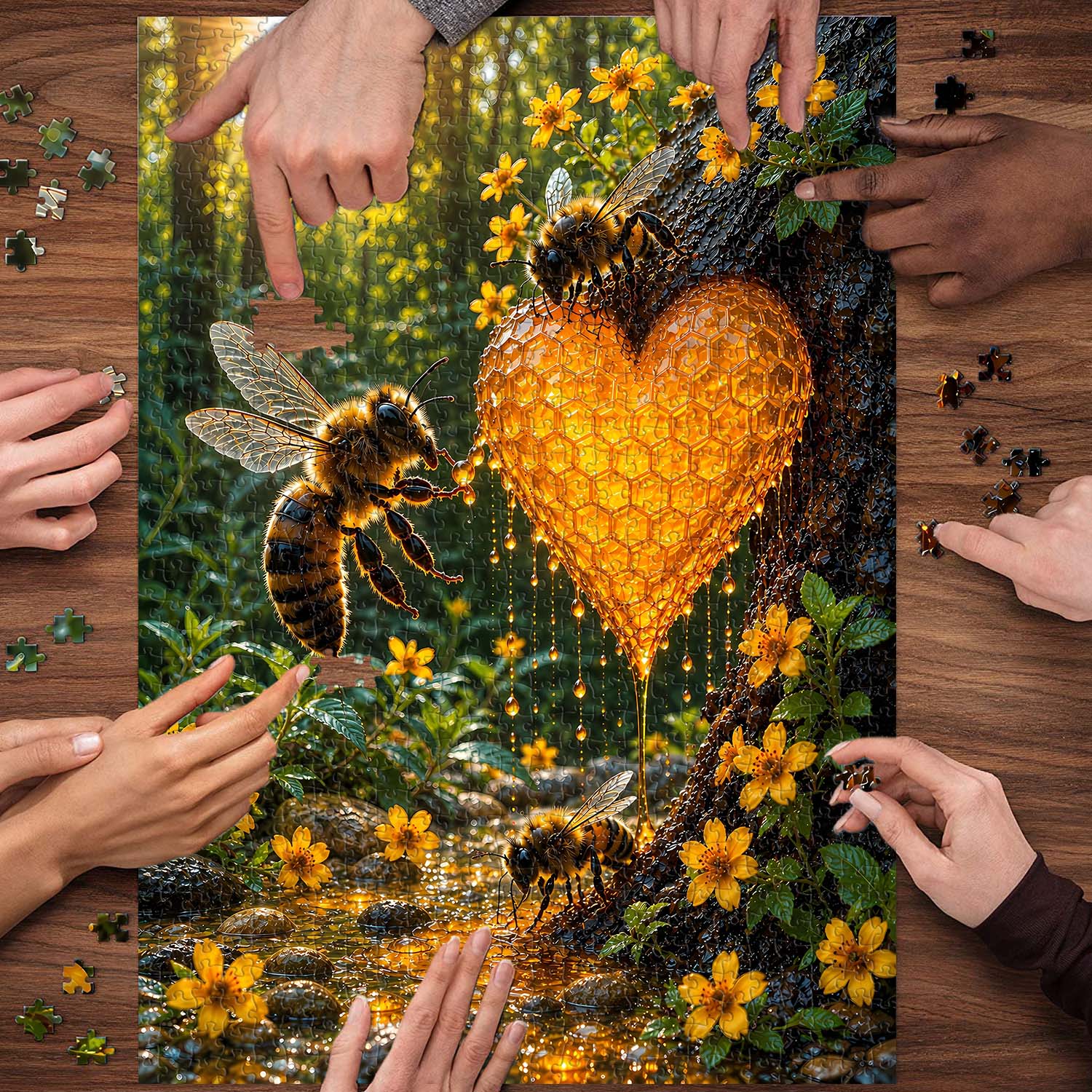 Sunlit Honey Heart Puzzle 1000 Teile