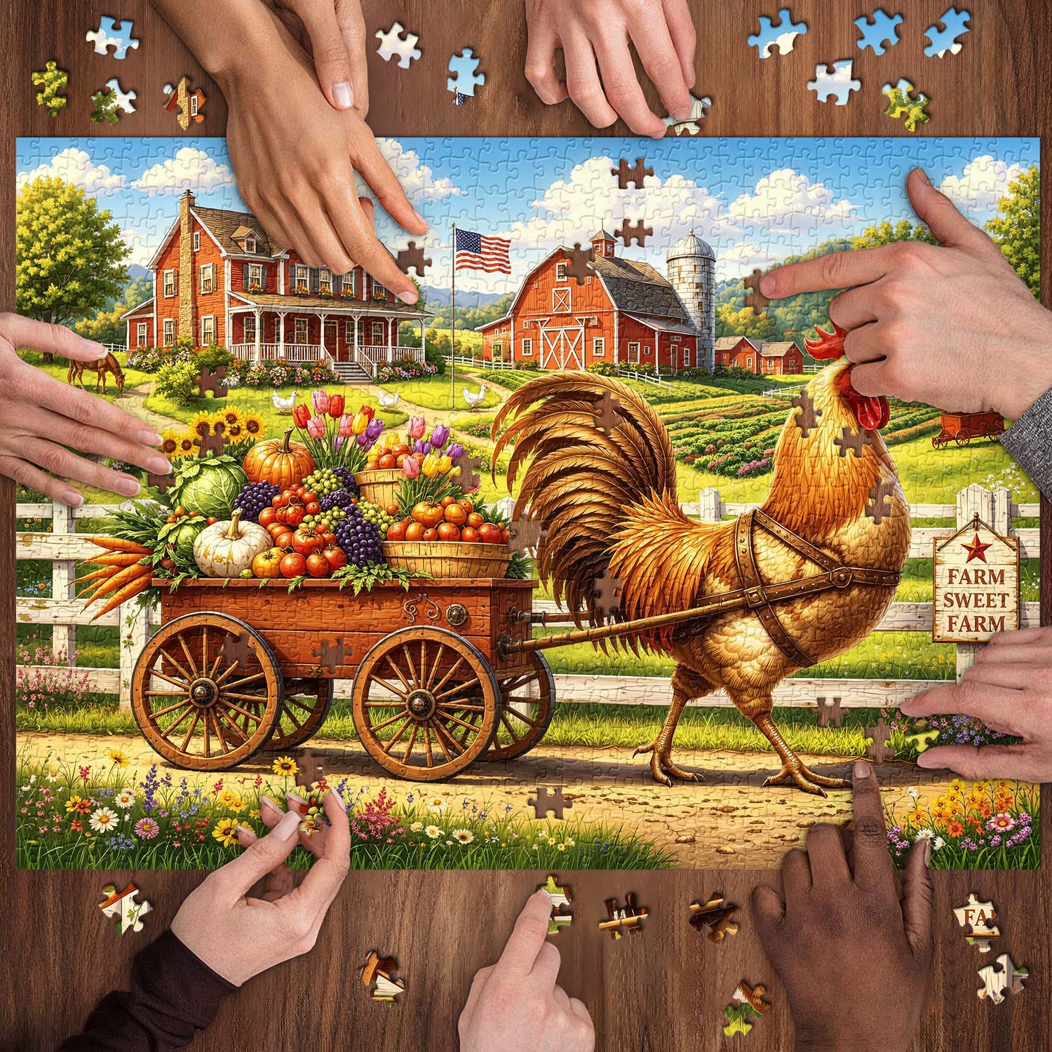 Farm Rooster Jigsaw Puzzle 1000 Pieces