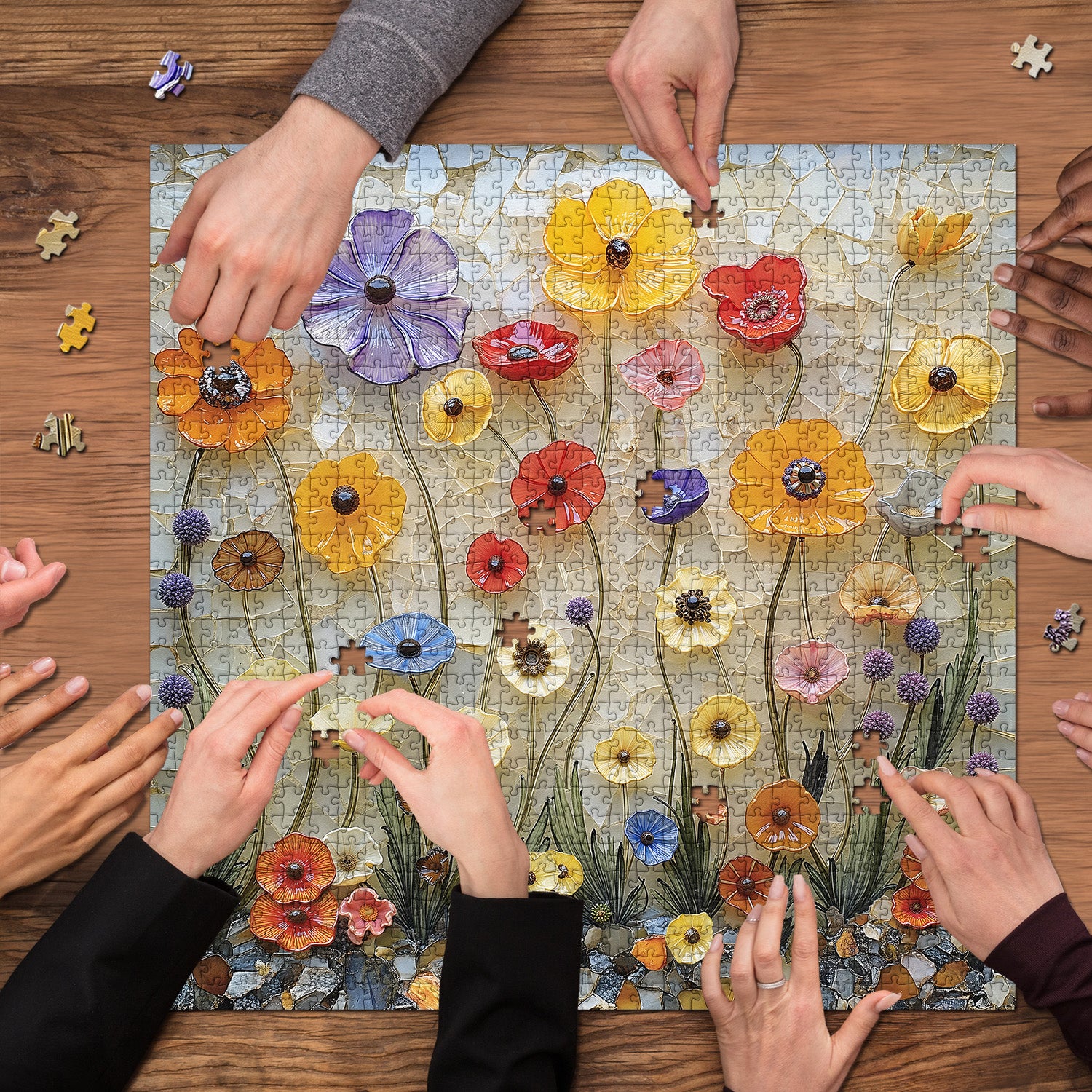 Wildflower Glass Art s Puzzle 1000 Teile