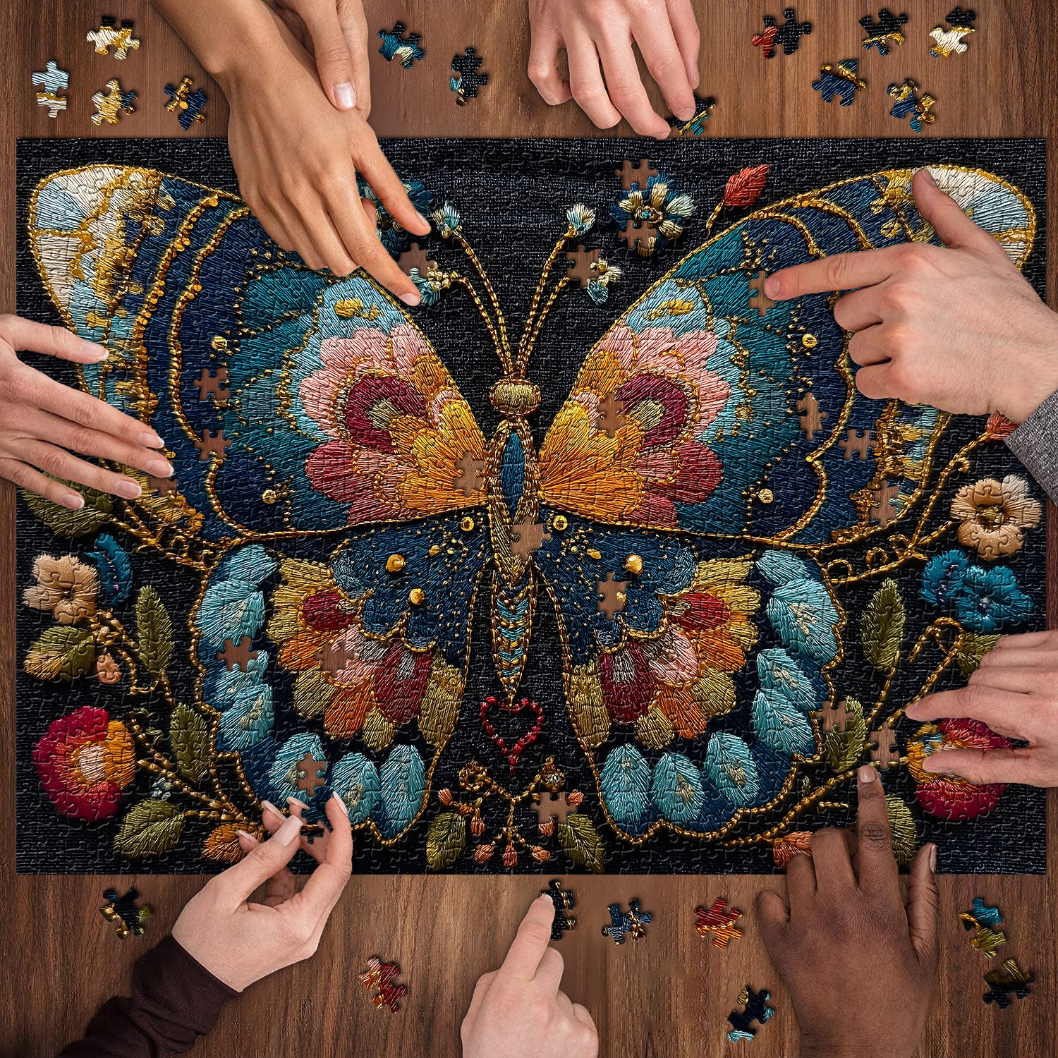 Blumen-Schmetterlings-Puzzle 1000 Teile