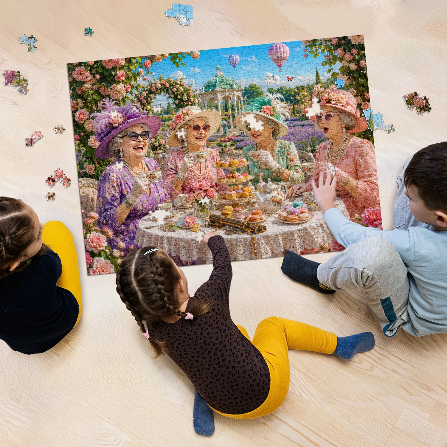 Garten-Teeparty-Puzzle 1000 Teile