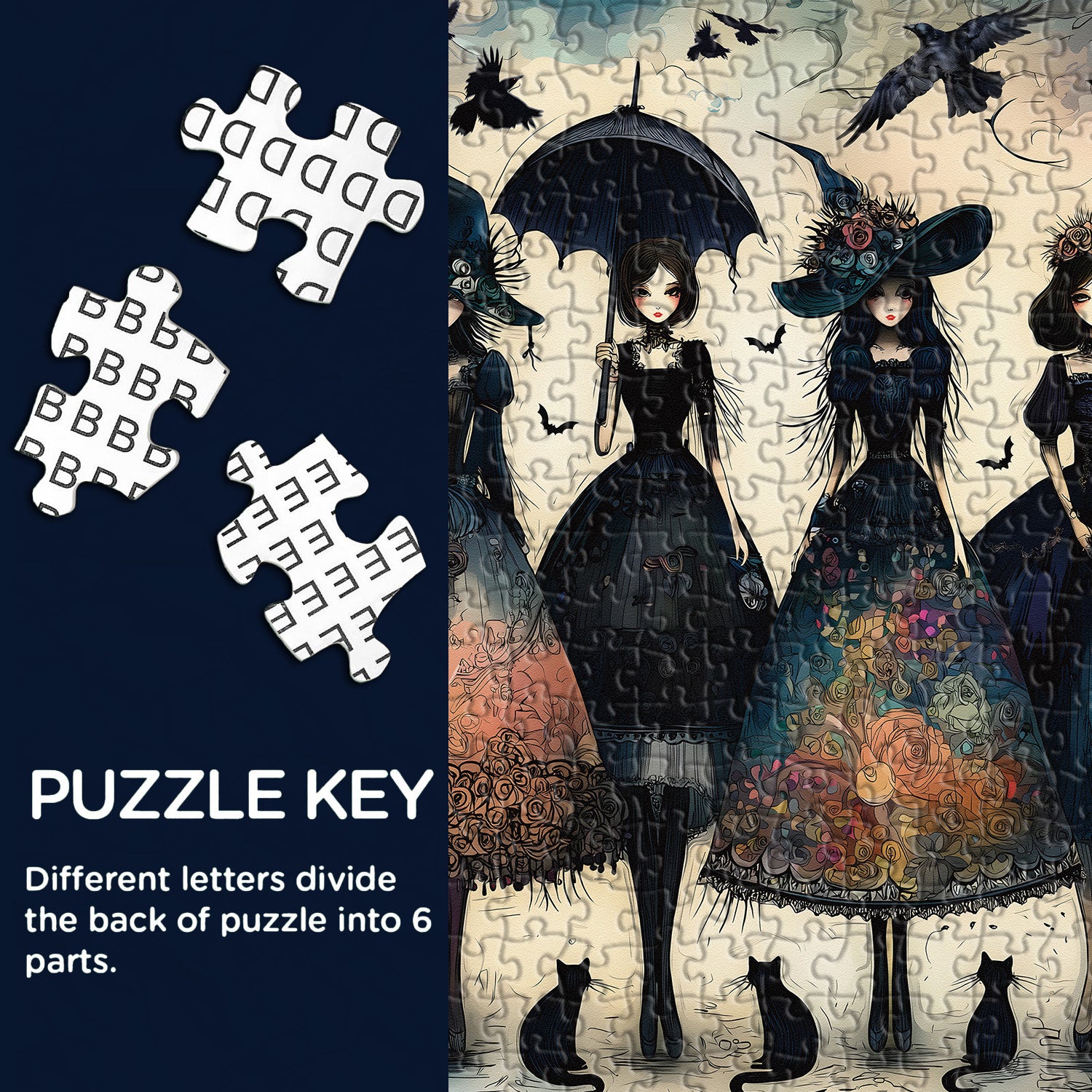 Raven Night Mädchen-Puzzle 1000 Teile