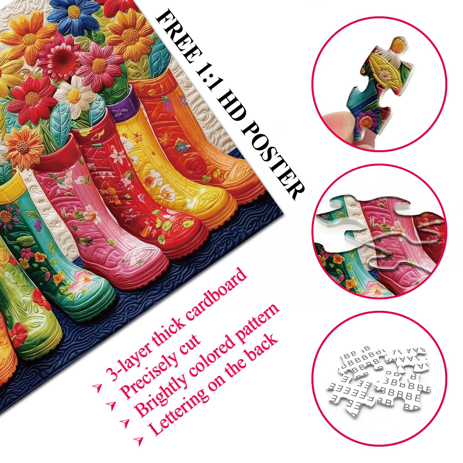Blumenstiefel Puzzle 1000 Stücke