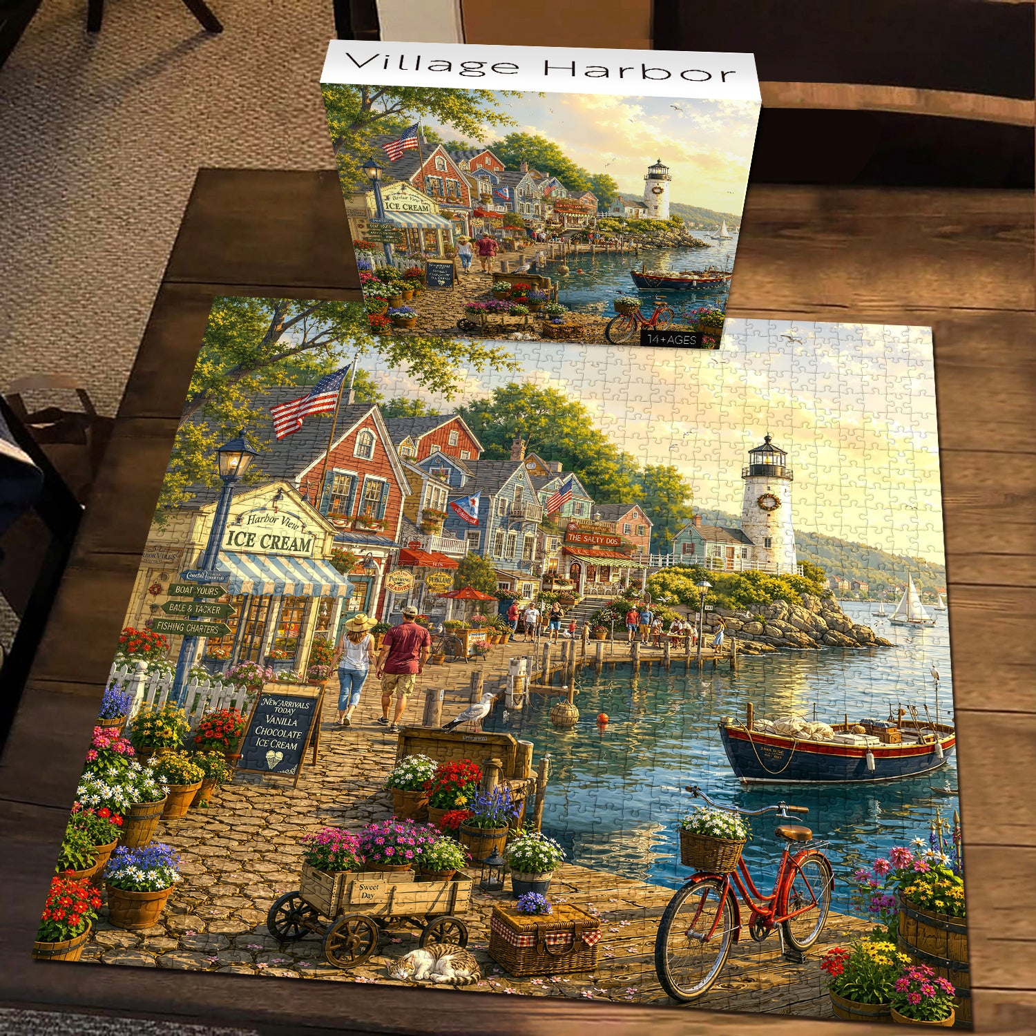 Village Harbor Jigsaw Puzzle 1000 Pieces