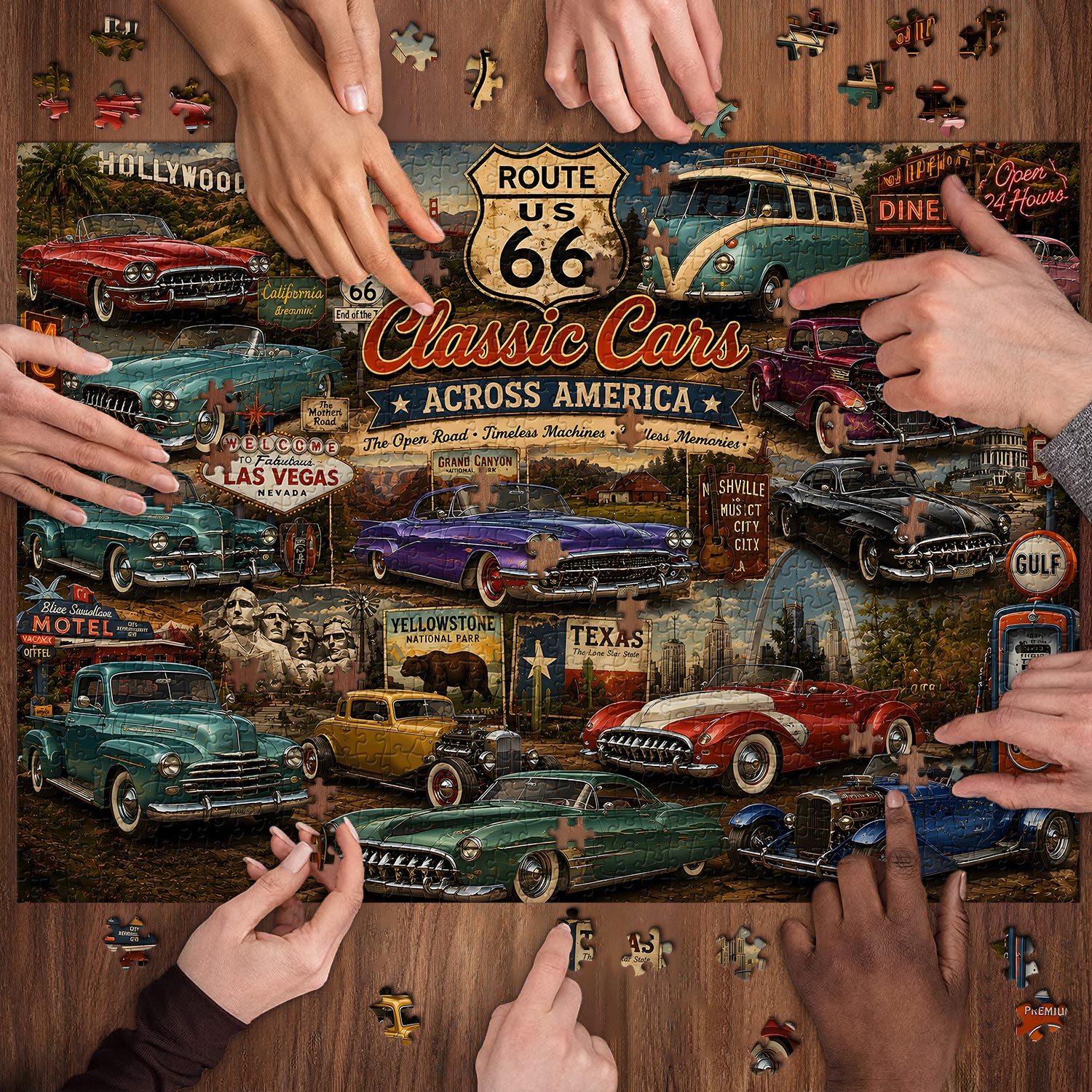 Vintage Classic Cars Jigsaw Puzzle 1000 Pieces