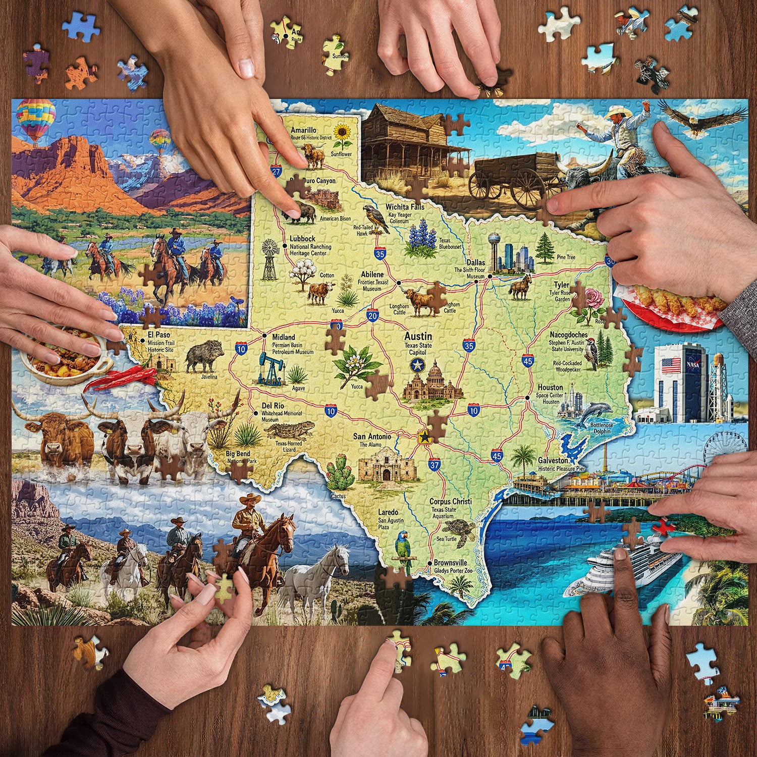 Wildwest-Kartenpuzzle 1000 Teile