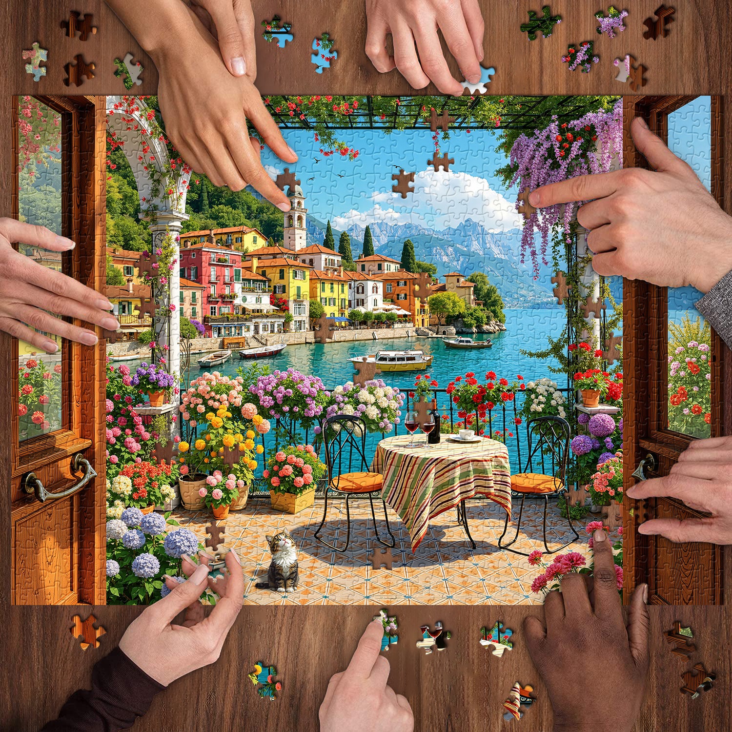 Flower-filled Lakeside Jigsaw Puzzle 1000 Pieces