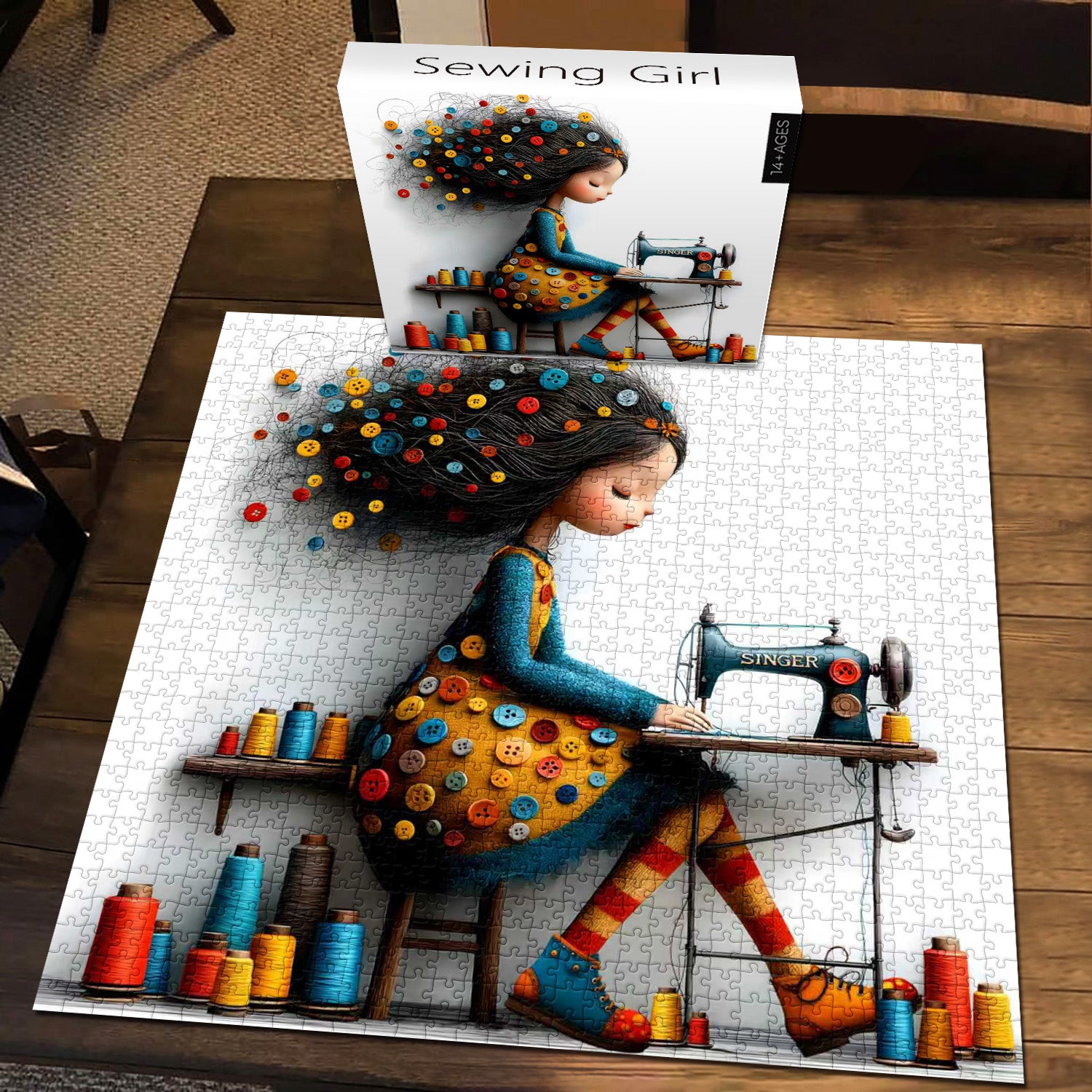 Sewing Girl Jigsaw Puzzle 1000 Pieces