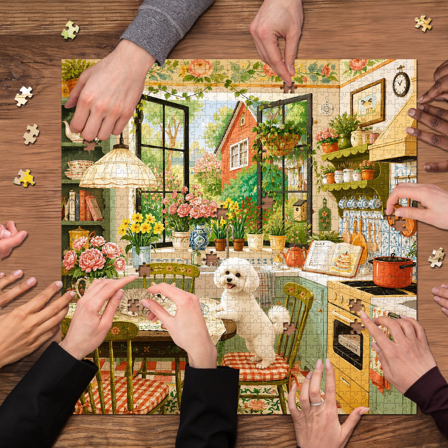 Bauernhaus Blumenküche Puzzle 1000 Teile