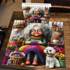 Grandma's Cozy Knit Jigsaw Puzzle 1000 Pieces