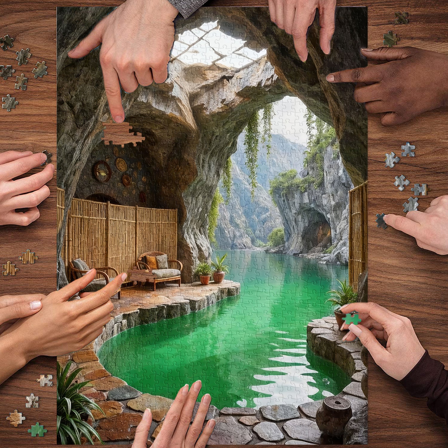 Serene Cave Retreat Jigsaw Puzzle 1000 Pieces