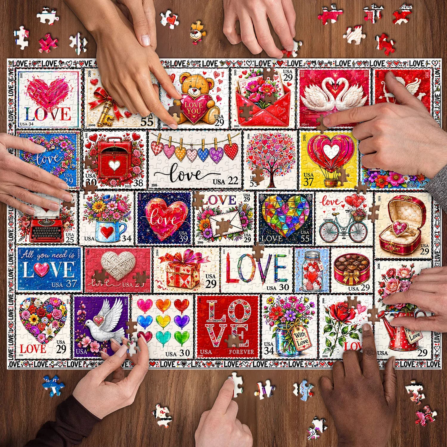 Love Stamp Collection Jigsaw Puzzle 1000 Pieces