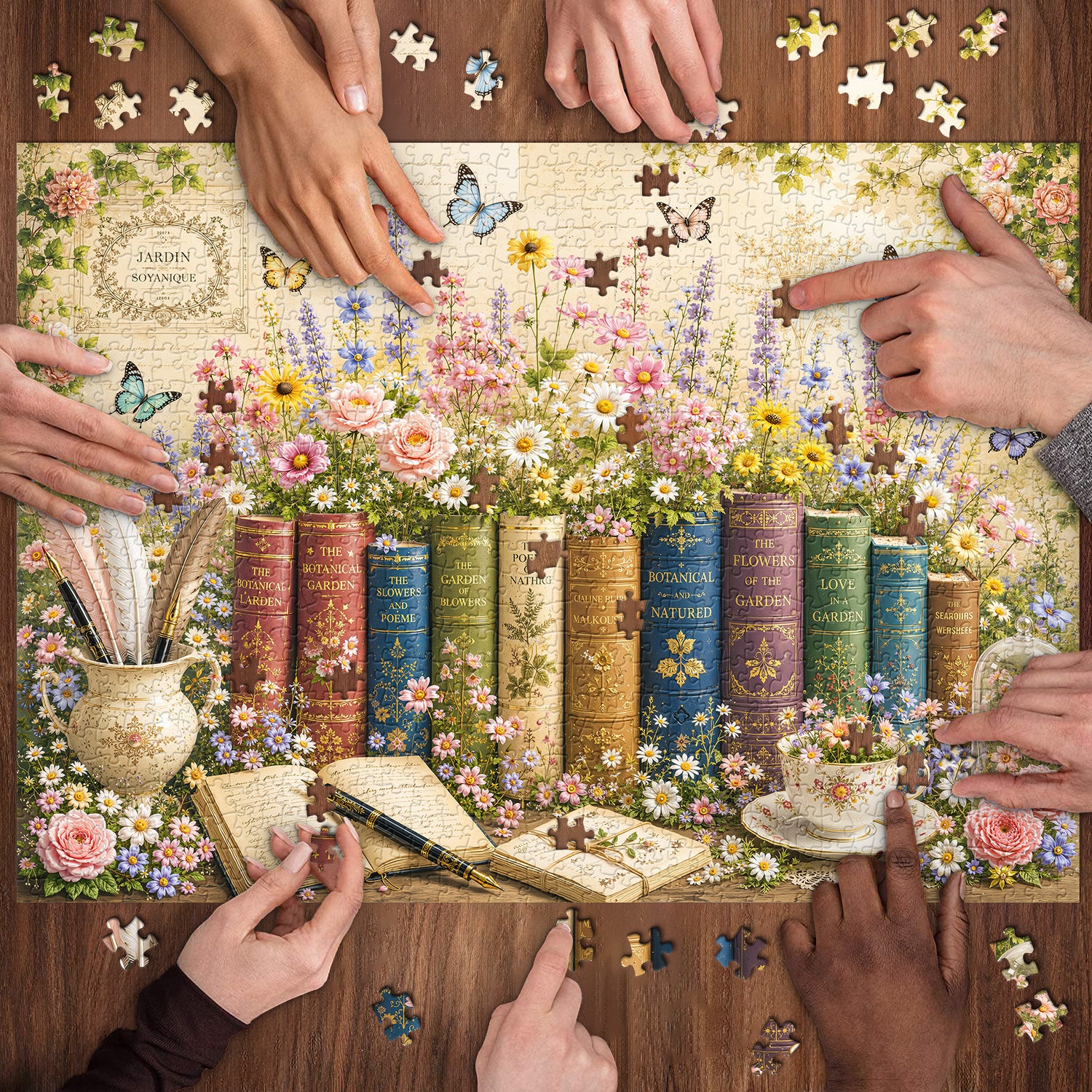 Vintage Book Blooms Jigsaw Puzzle 1000 Pieces