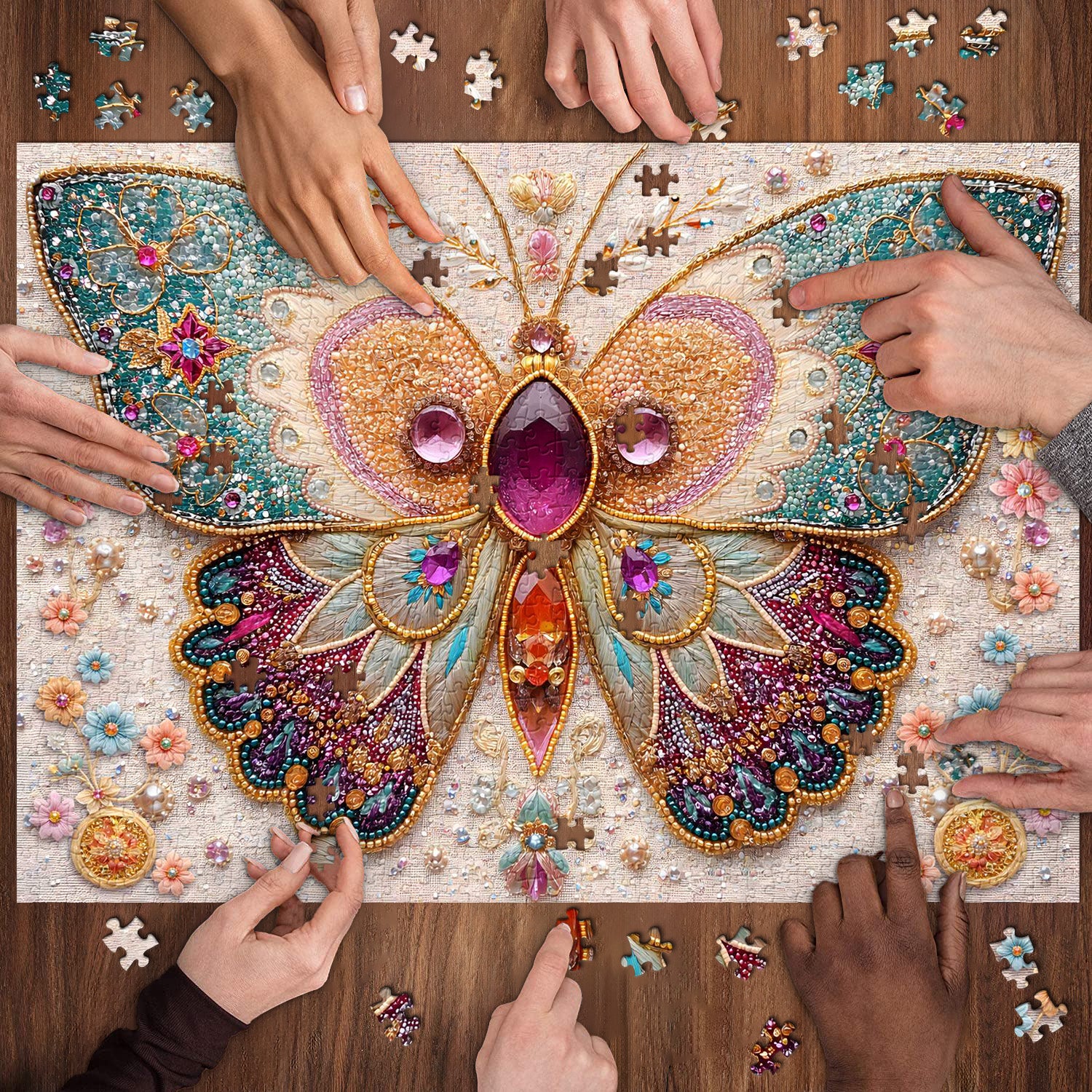 Jeweled Butterfly Jigsaw Puzzle 1000 Pieces