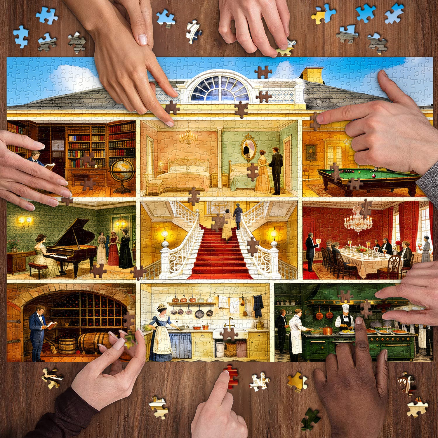 Elegant Manor Life Jigsaw Puzzle 1000 Pieces