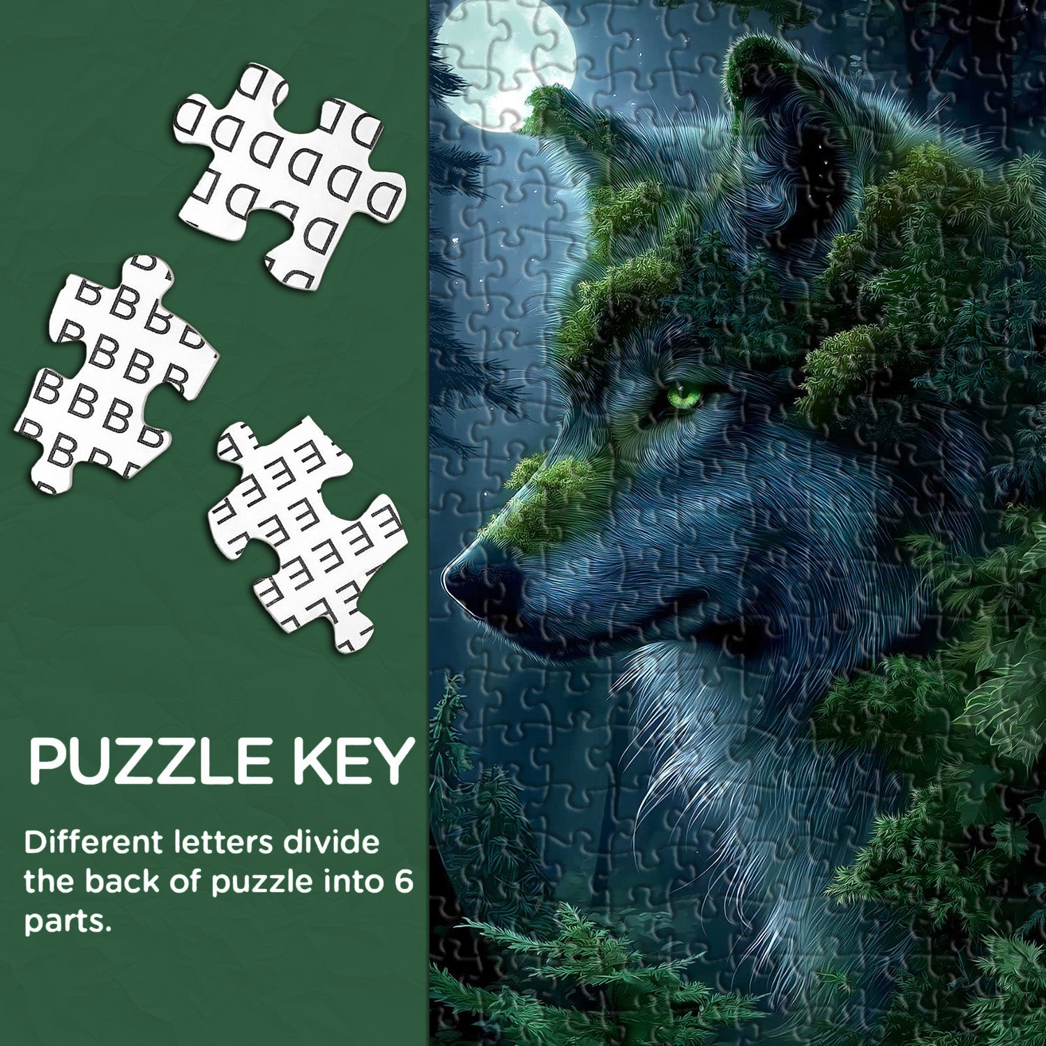 Moon Wolf Grove Jigsaw Puzzle 1000 Pieces