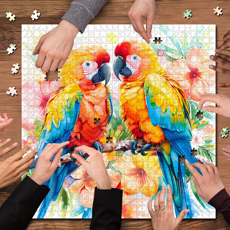 Watercolour Parrots Jigsaw Puzzle 1000 Pieces