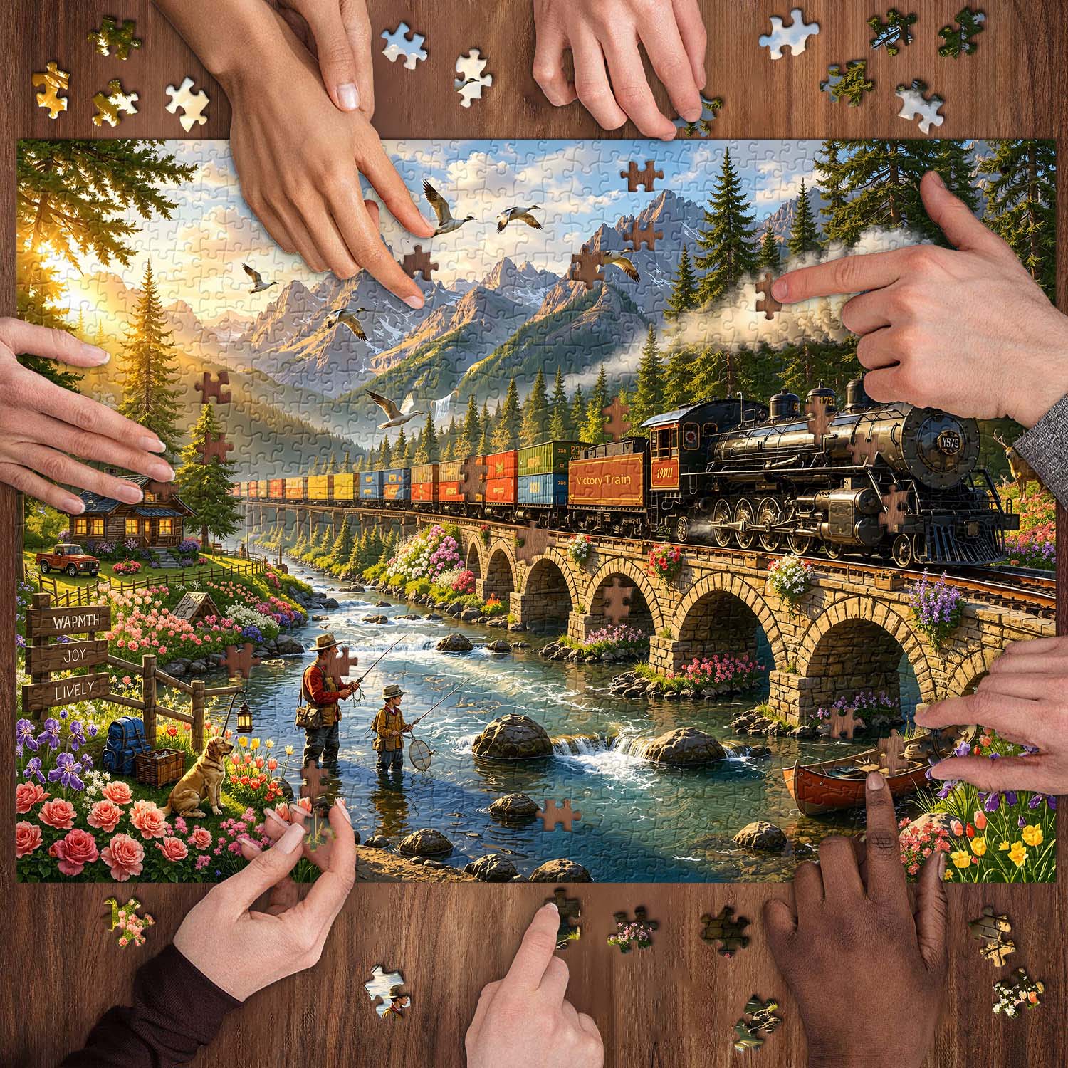 Valley Steam Train Puzzle 1000 Teile