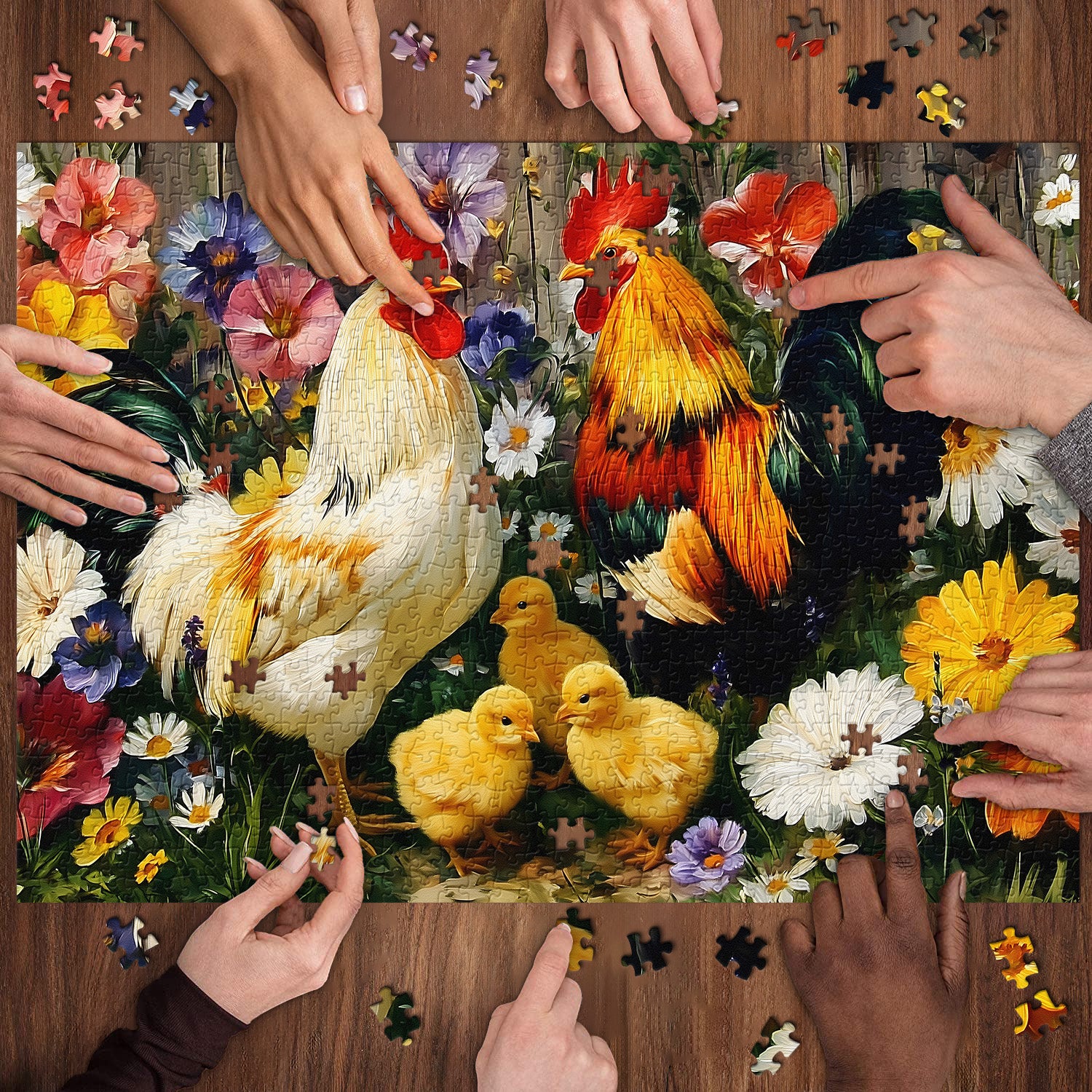 Hahn und Küken Puzzle 1000 Teile