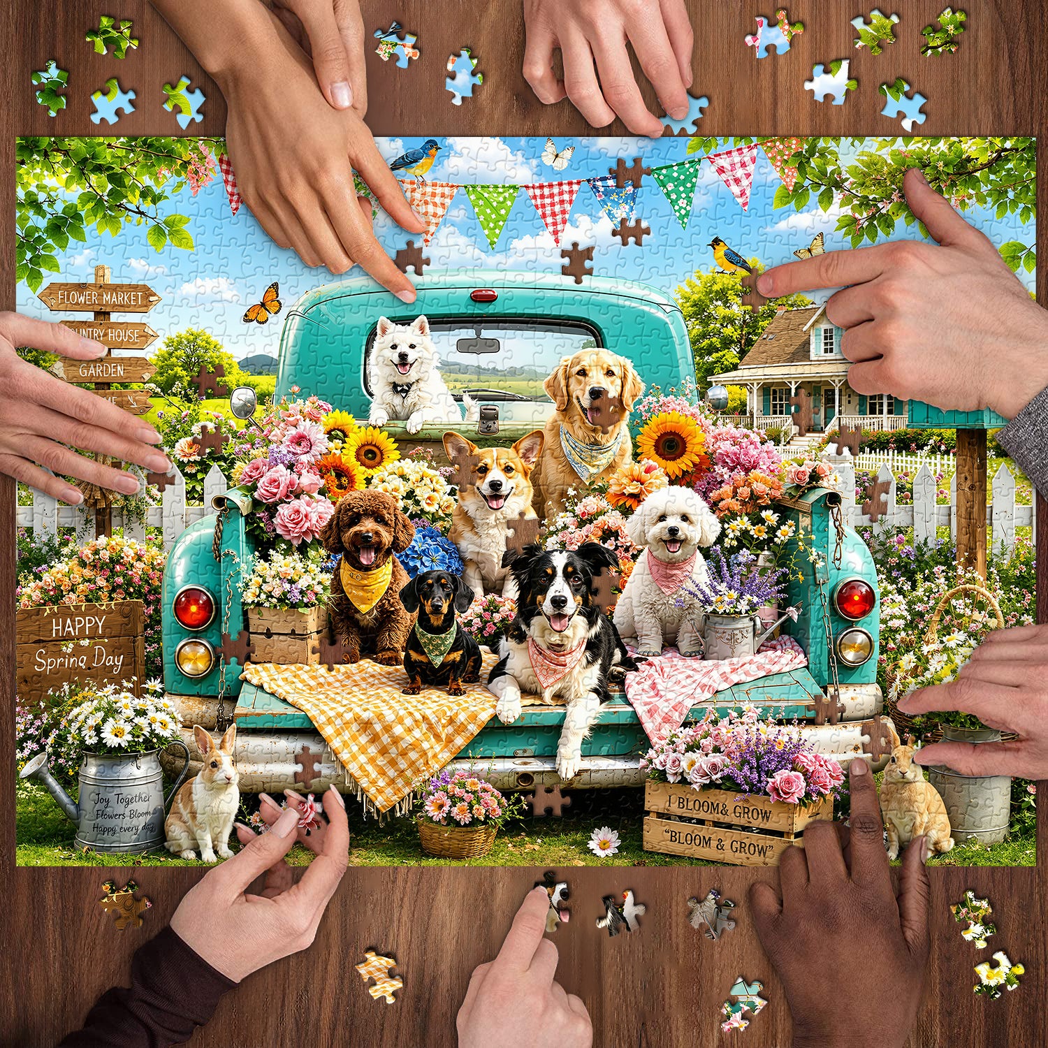 Truck Full Puppies Puzzle 1000 Teile