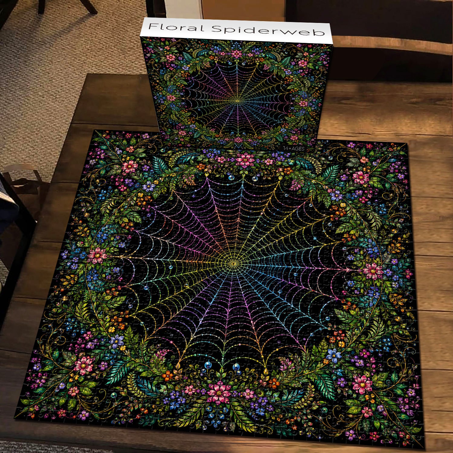 Blumenspinnennetz-Puzzle 1000 Teile