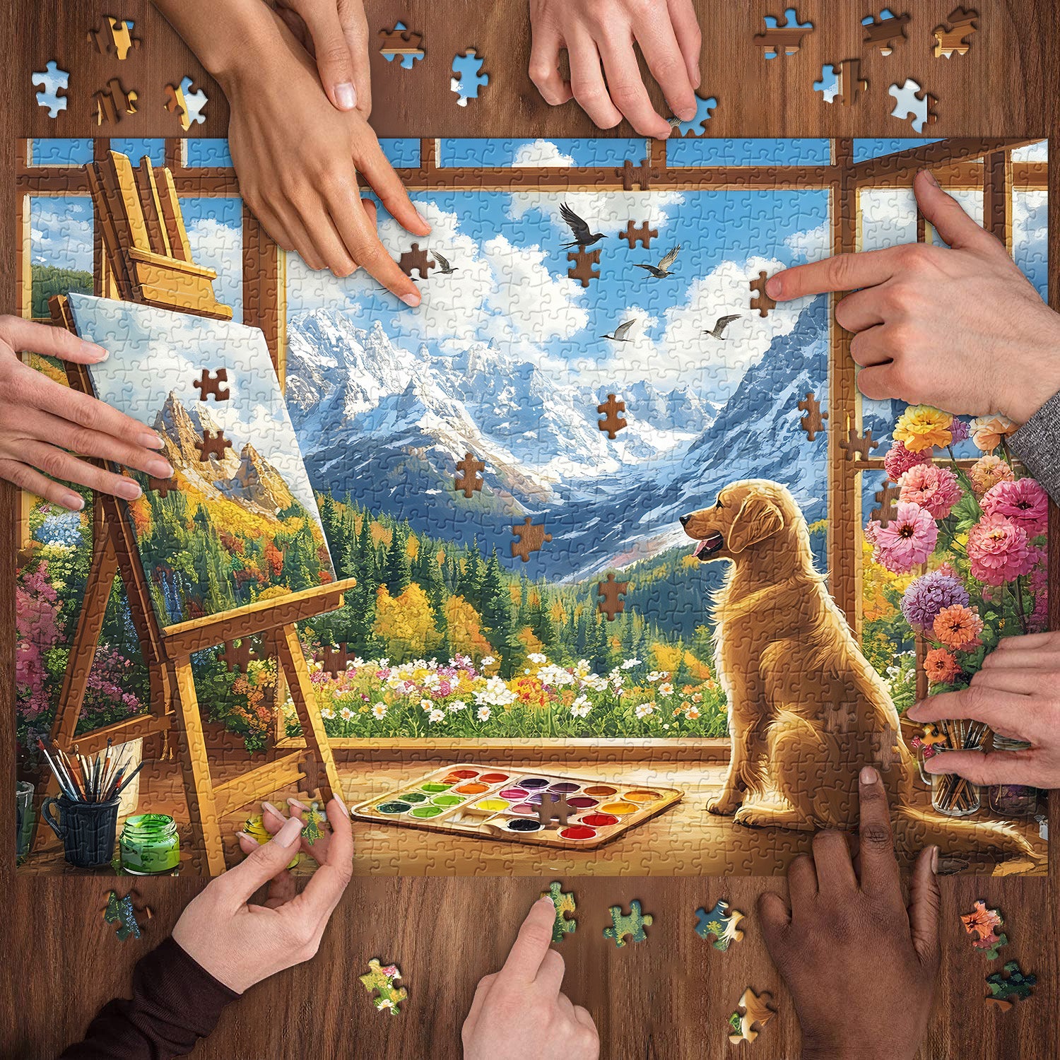 Colorful Painter's Paradise Jigsaw Puzzle 1000 Pieces