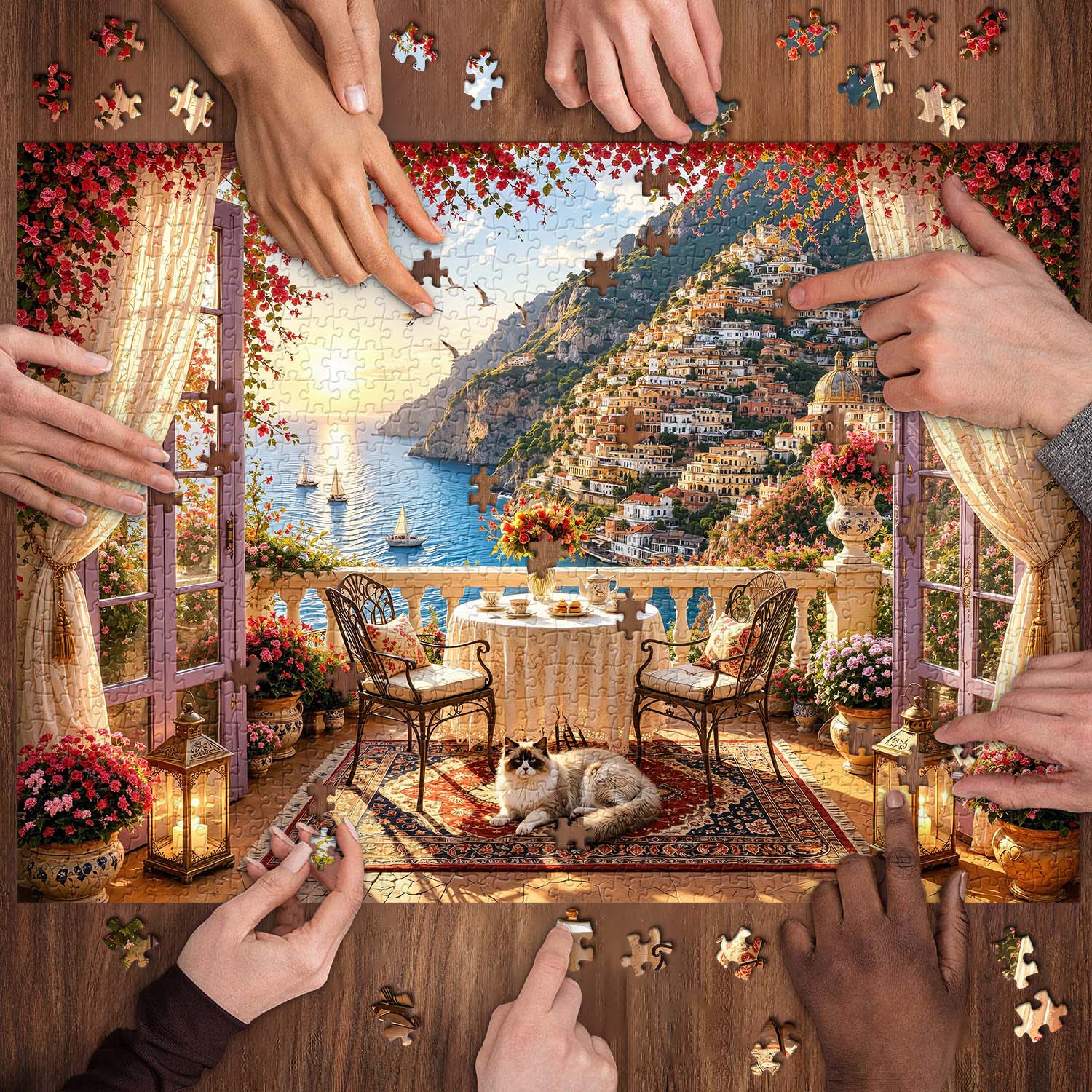 Golden Ocean Veranda Jigsaw Puzzle 1000 Pieces