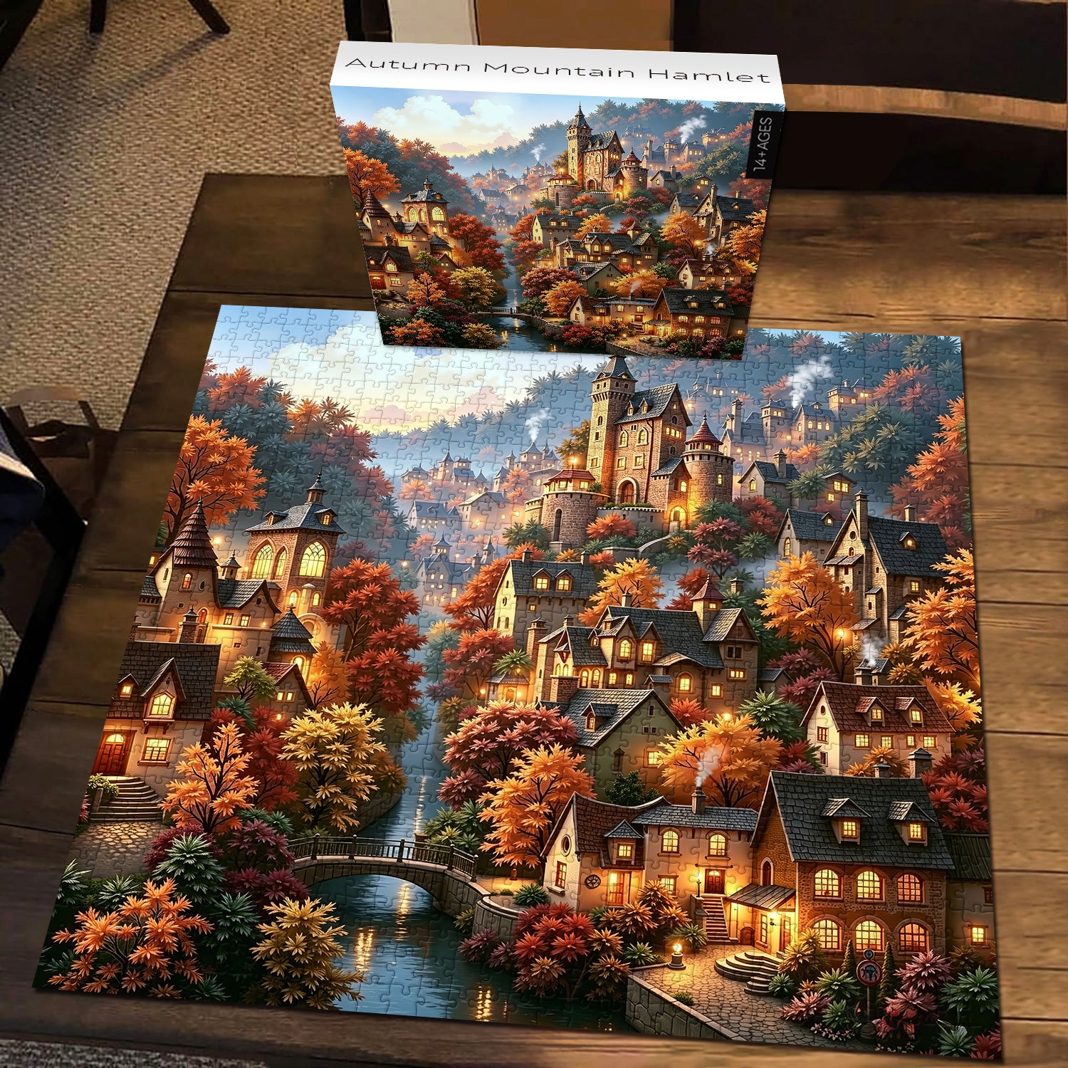 Autumn Mountain Hamlet Jigsaw Puzzle 1000 Pieces