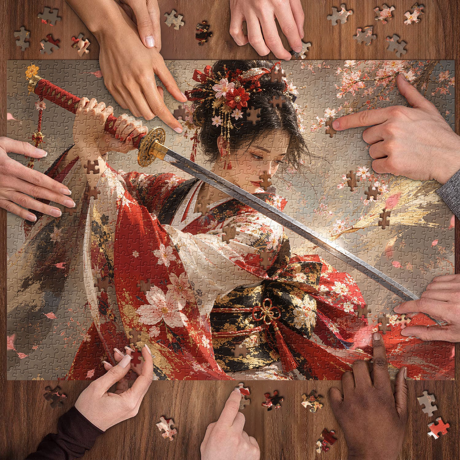 Sakura Katana Lady Puzzle 1000 Teile