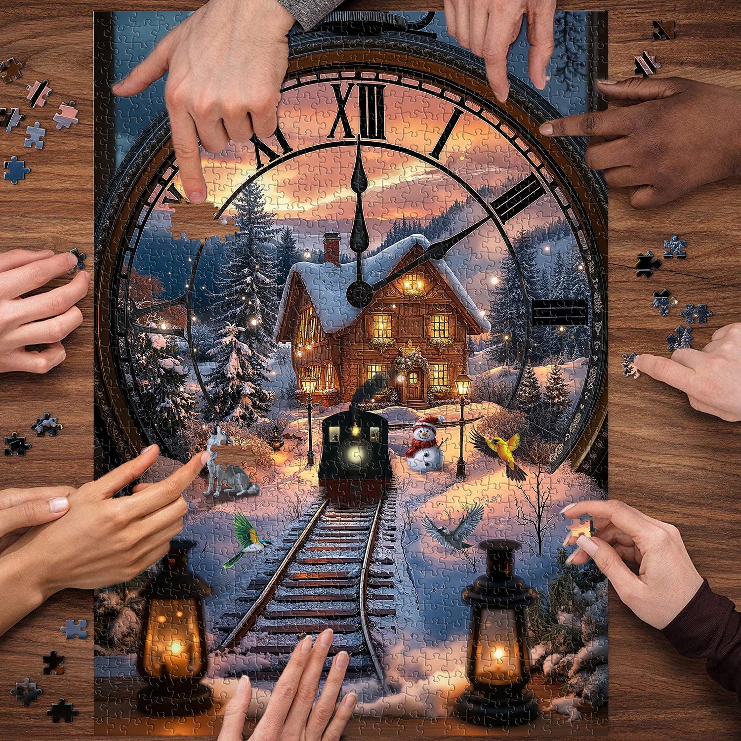Fantasy Clock Train Jigsaw Puzzle 1000 Pieces