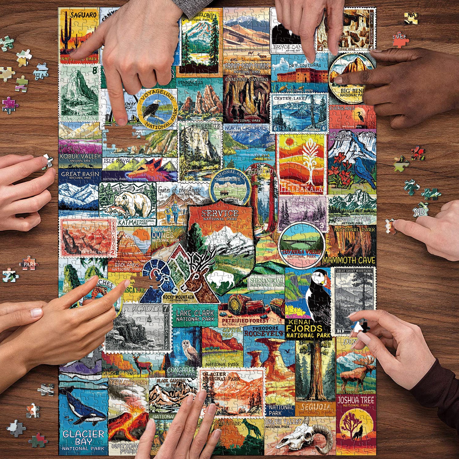 National Park Stamps Jigsaw Puzzle 1000 Pieces