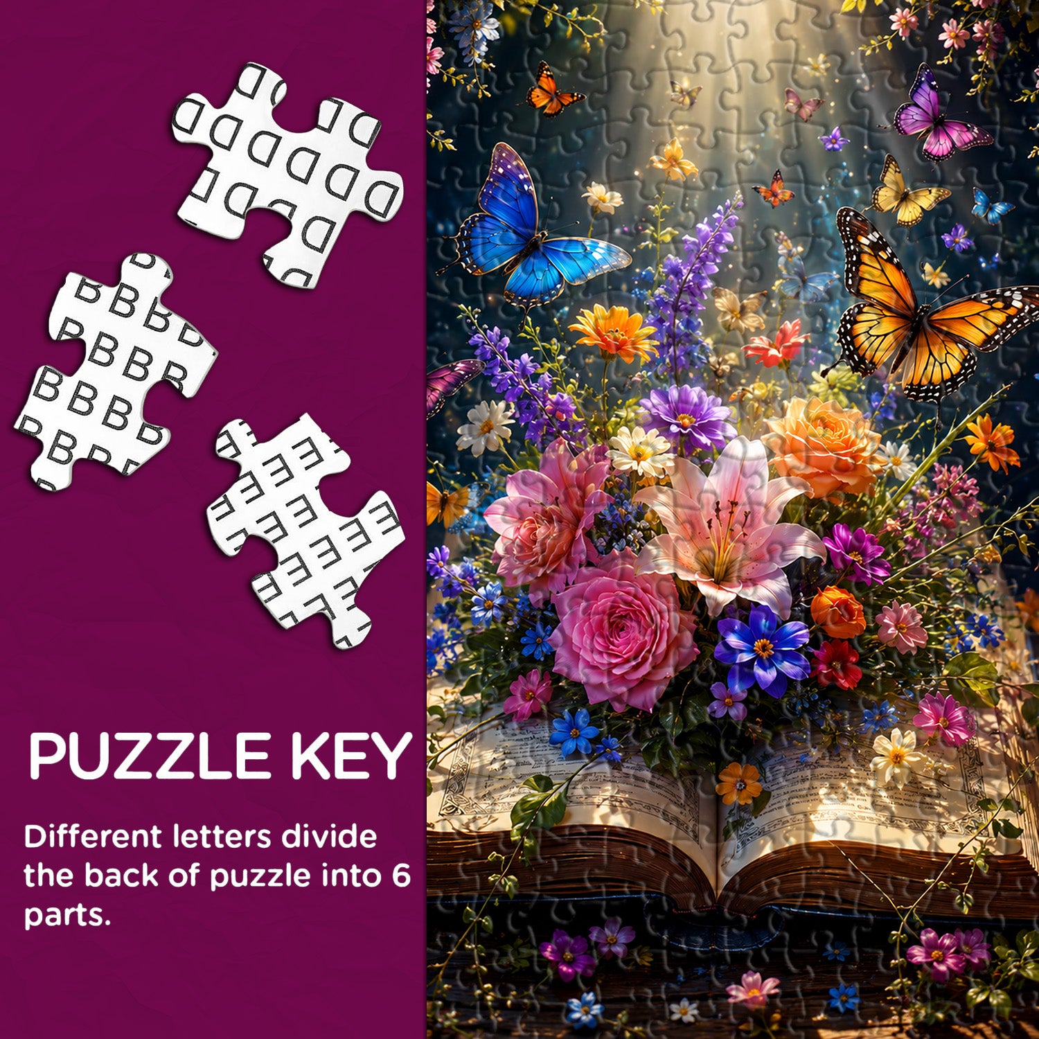 Buch „Blüten und Schmetterlinge“-Puzzle 1000 Teile