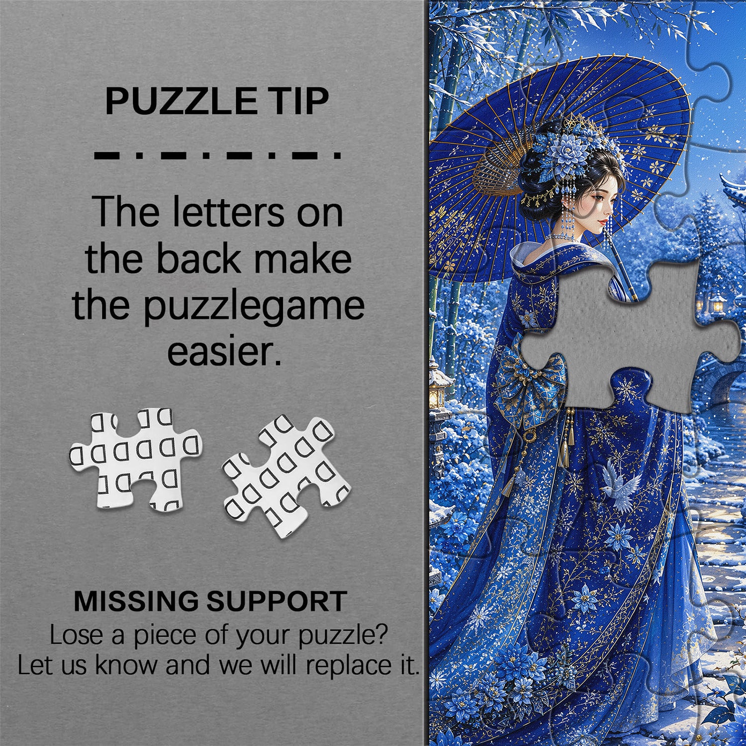 Schnee-Mond-Garten-Puzzle 1000 Teile