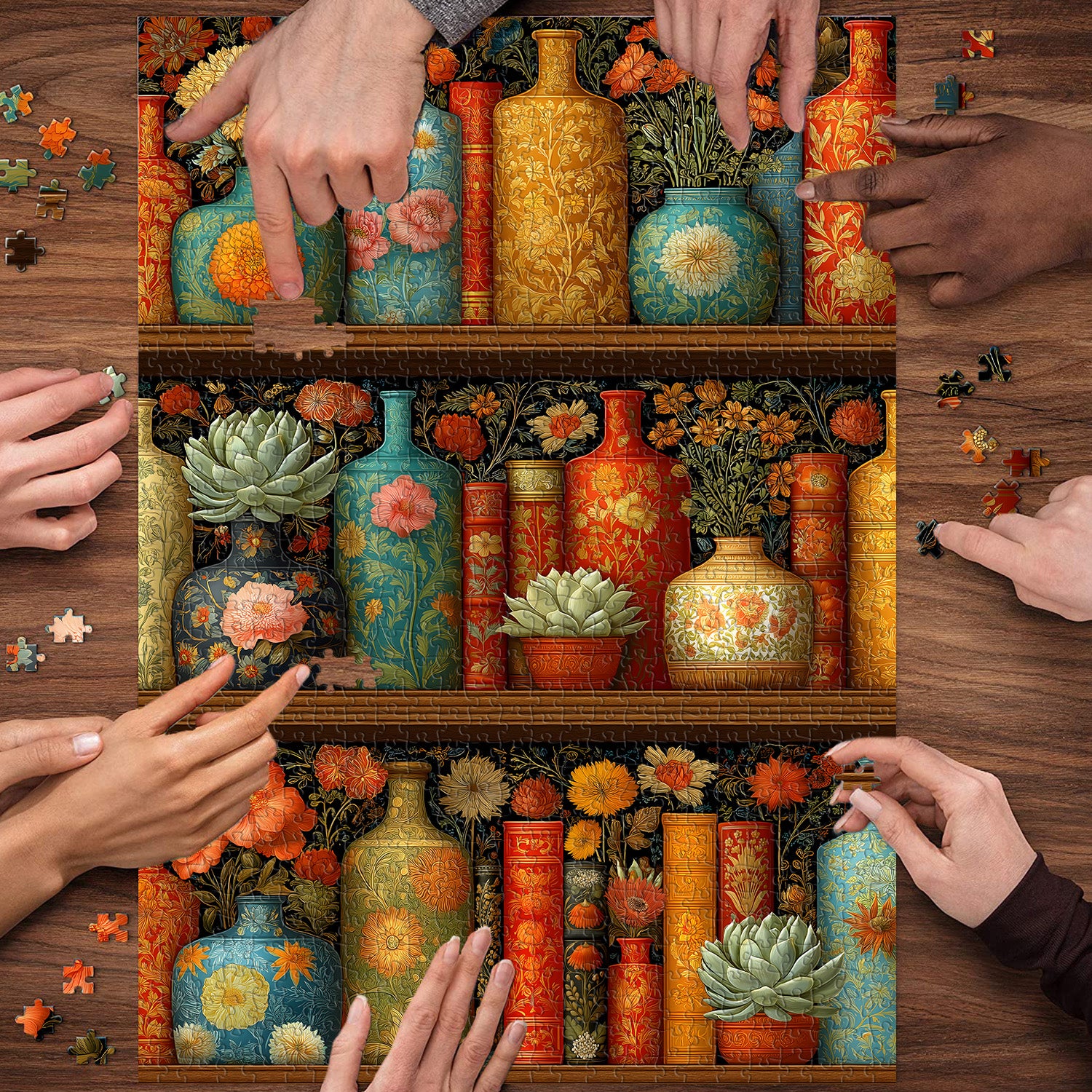 Blooming Bookshelf Jigsaw Puzzle 1000 Pieces