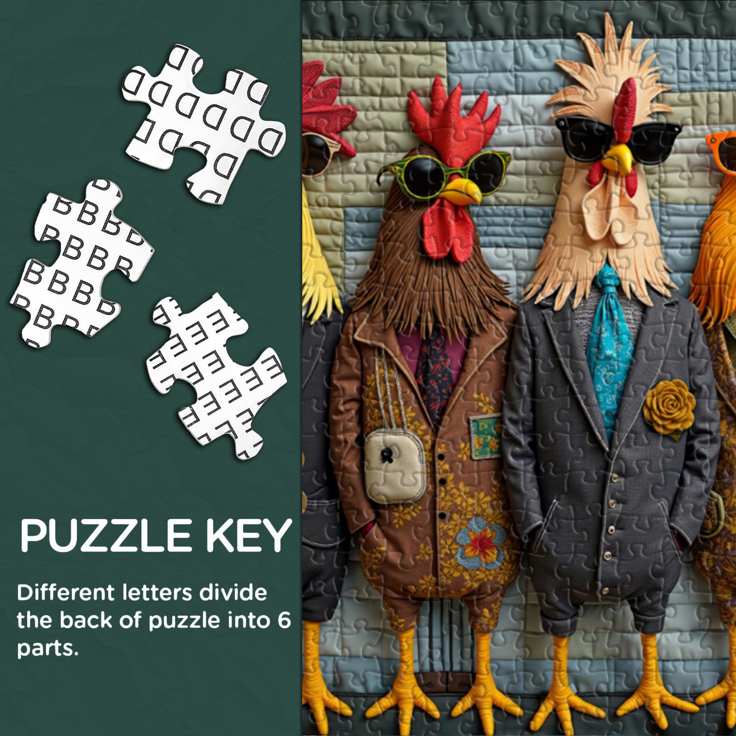 Runway Roosters Jigsaw Puzzle 1000 Pieces