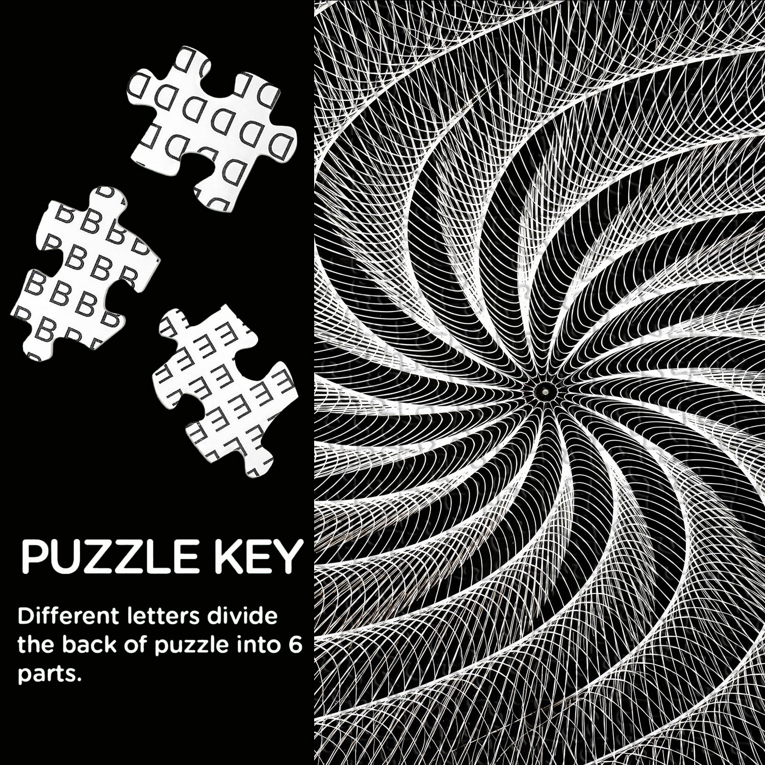 Black White Vortex Jigsaw Puzzle 1000 Pieces