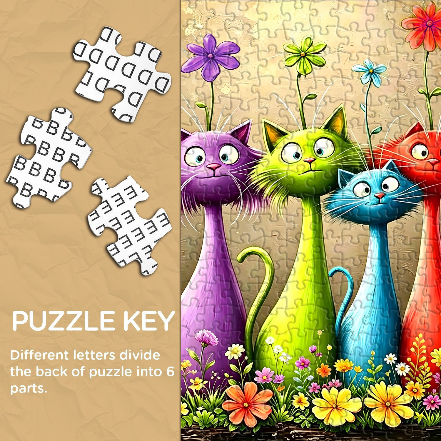 Garden Cute Cats Jigsaw Puzzle 1000 Pieces