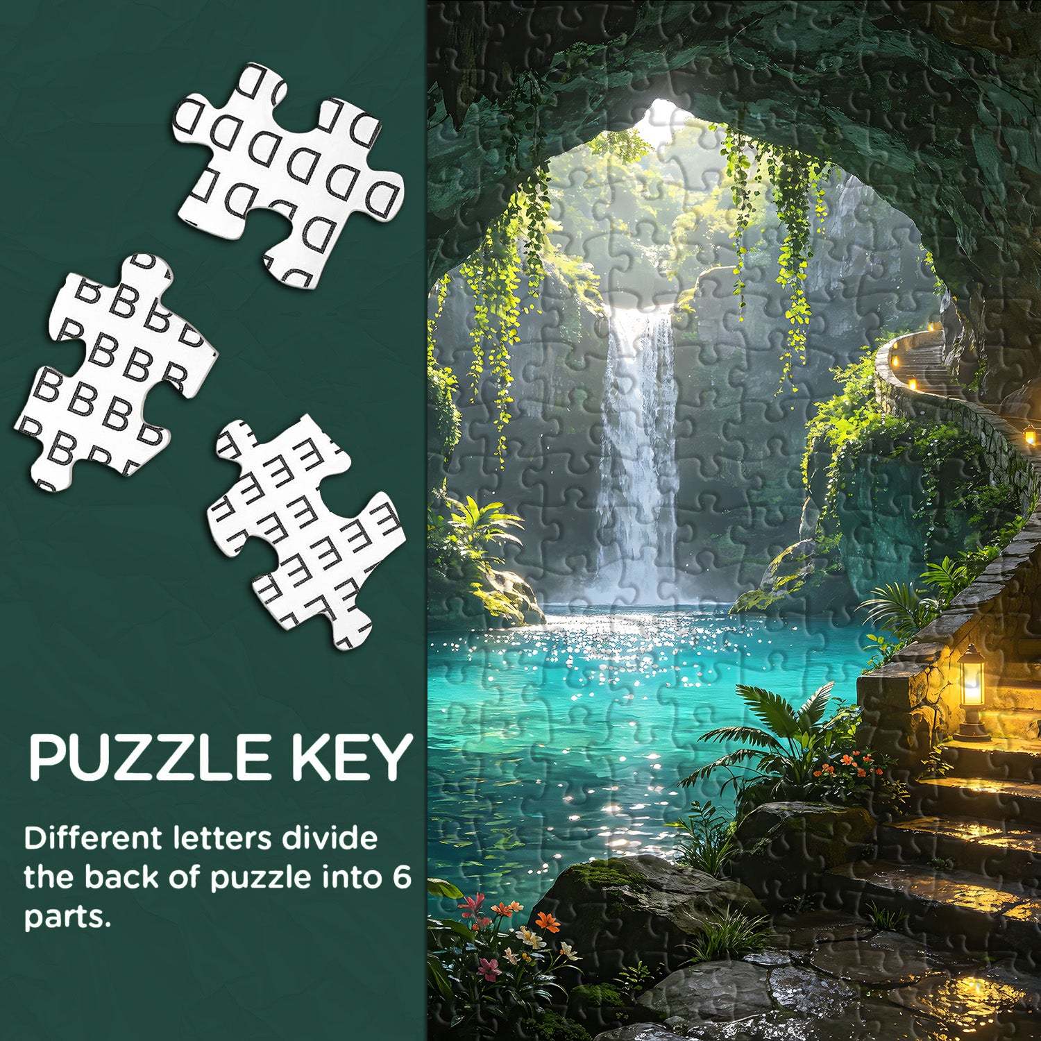 Türkisfarbenes Pool-Grotto-Puzzle, 1000 Teile