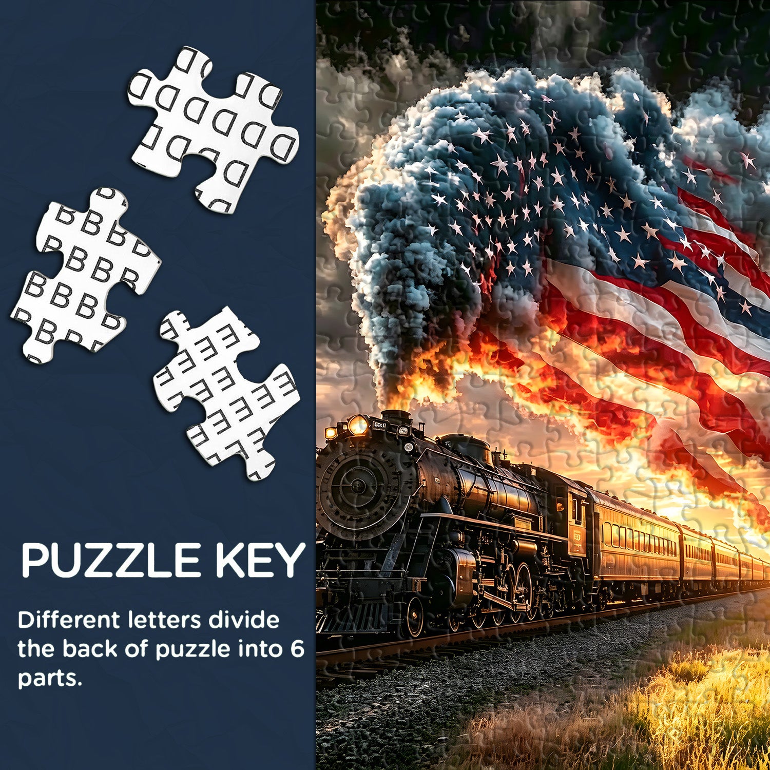 Western Sunset Train Puzzle 1000 Teile