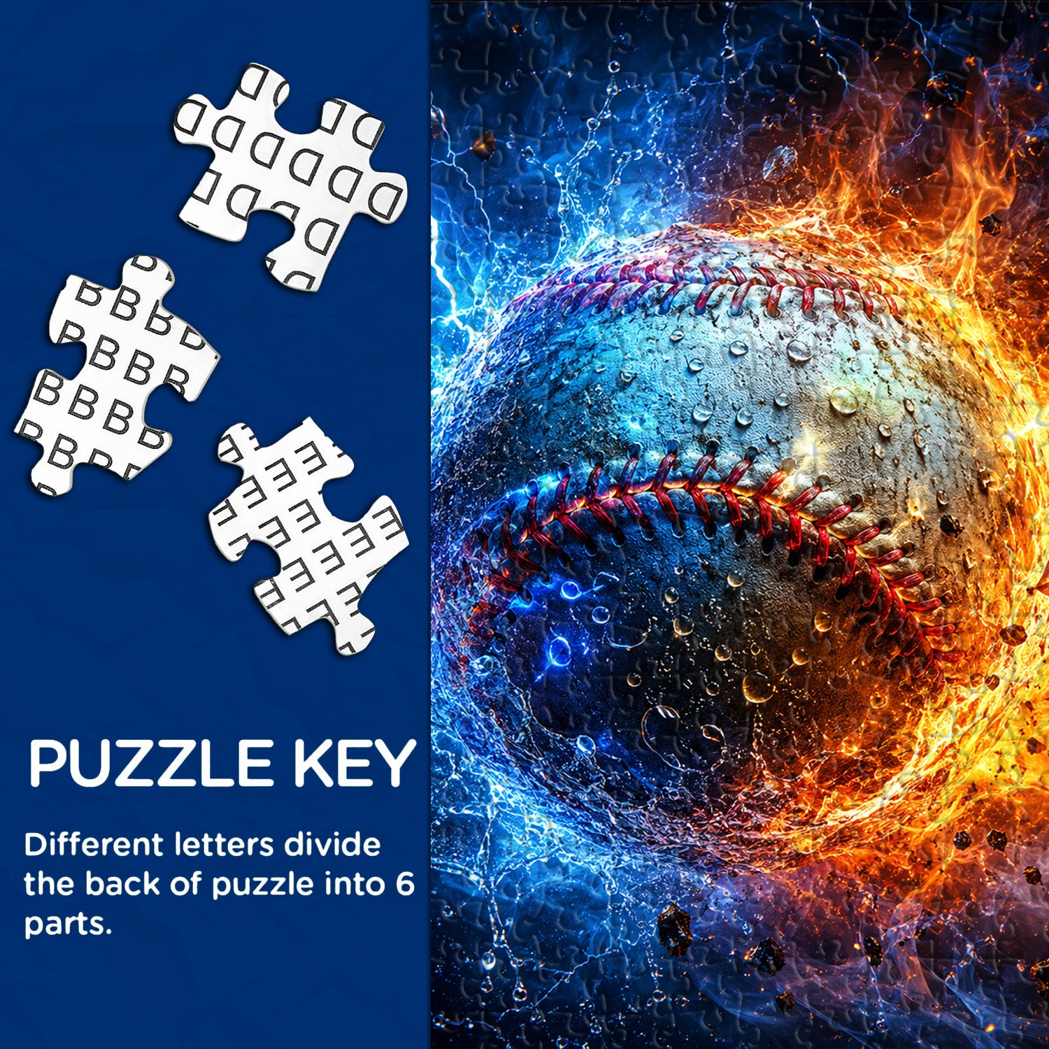 Fire Ice Baseball Jigsaw Puzzle 1000 Pieces